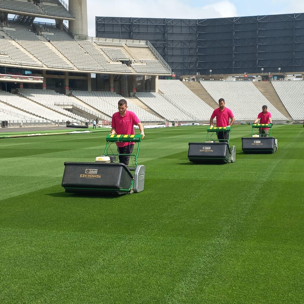 Maintenance underway at the Atatürk Olympic Stadium